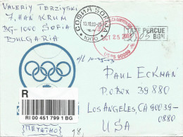 Bulgaria 2003 Sofia Unfranked Postage Paid Barcoded Registered Cover - Brieven En Documenten