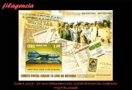 USADOS. CUBA. 2009-33 70 ANIVERSARIO DEL COHETE POSTAL CUBANO. HOJA BLOQUE - Oblitérés