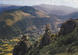 Cp , 48 , FLORAC , Vue Générale De Florac Depuis Les Rochers De Rochefort , Au Fond Les Cévennes - Florac