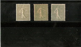 FRANCE  SEMEUSE LIGNEE N ° 130 ** NEUF 3 NUANCES  CENTRAGE PARFAIS  1903 - Unused Stamps