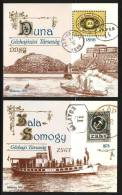 HUNGARY-1991.Commemorative Sheet Pair - DDSG / Danube And Zala Steam-Boat/Ship Company MNH! - Hojas Conmemorativas