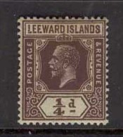 LEEWARD IS 1921 1/4d Brown (Farthing) KGV HM SG 58 BN25 - Leeward  Islands
