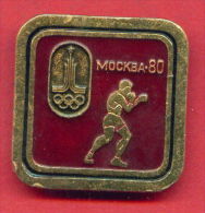 F21 / SPORT - Boxing - Boxen - Boxe - Pugilato - Boxeo - 1980 Summer XXII Olympics Games Moscow RUSSIA Badge Pin - Boxen