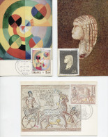 TABLEAUX 1976 Yvert N° 1868, 69, 99, 1900, 01 5 Cartes Maximum - Collezioni & Lotti