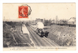 CPA (80). VILLERS BRETONNEUX : Train En Partance Sur Marcelcave. - Villers Bretonneux