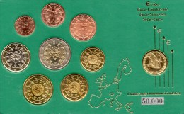 Folder EURO Portugal Prägeanstalt Lissabon Stg. 55€ Ländersatz Mit Goldene 2$50 Der Staatlichen Münze Set Coin Of Lisboa - Portugal