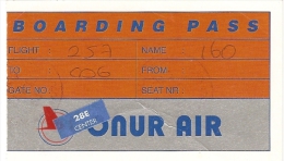 Carte D'embarquement / Boarding Pass : Onur Air [France - Turquie - 1997] - Europa