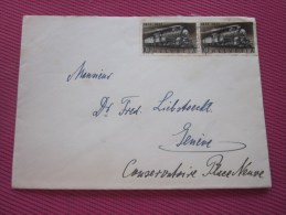 Lettre De Zurich Pour Genève Affranchissement Composé De Deux Timbres Locomotive L/ Train 1847-1947 Centenaire - Brieven En Documenten