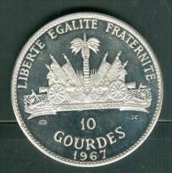 10  Gourdes Haiti, Année 1967 , Argent 999% , Poids  47,05 Grammes , Tirage  6750  - Pic2002 - Haití