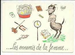 Les Ennemis De La Femme .., Signée : OZIOULS - Humour