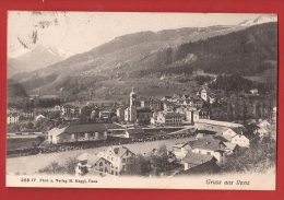 CDS3-30  Gruss Aus Ilanz.  Cachet Linaire Ilanz, 1910 - Ilanz/Glion