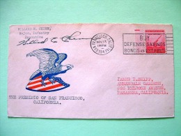 USA 1941 Patriotic Cover San Francisco To Pasadena - Signed By Willard Chinn - Buy Defense Saving Bonds Slogan - Army... - Cartas & Documentos