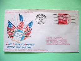 USA 1941 Patriotic Cover Pasadena To Pasadena - Cannon - Flags - Briefe U. Dokumente