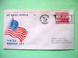USA 1942 Patriotic Cover Pasadena To Pasadena - Cannon - Flag - Pearl Harbour Day - War Bonds Slogan - Lettres & Documents