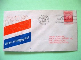 USA 1943 Patriotic Cover Los Angeles To Los Angeles - Eagle - Cannon - Buy War Bonds Slogan - Briefe U. Dokumente