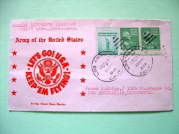 USA 1944 Patriotic Cover Los Angeles To Los Angeles - Let's Go USA - Keep 'em Flying - Lincold Birthday - Eagle - Sta... - Briefe U. Dokumente