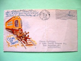 USA 1944 Patriotic Cover Sioux Falls To Los Angeles - United Nations Train After Hitler - Free Mail From Soldier - Mi... - Cartas & Documentos