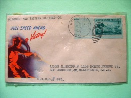 USA 1946 Patriotic Cover Stevensville To Los Angeles - Full Speed Ahead Victory - U.S. Coast Guard - Covers & Documents