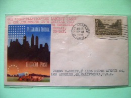 USA 1946 Patriotic Cover Los Angeles To Los Angeles - A Great Past - A Great Future - Ox Wagon - U.S. Troops Passing ... - Covers & Documents