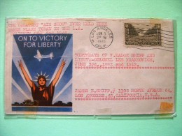 USA 1946 Patriotic Cover Los Angeles To Los Angeles - Air Show In L.A. - Victory For Liberty - Plane - U.S. Troops Pa... - Covers & Documents