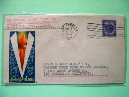 USA 1946 Patriotic Cover Los Angeles To Los Angeles - United For Victory - 156 Aniv Of Coast Guard - Eagle Seal - Covers & Documents