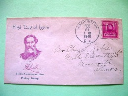 USA 1940 FDC Cover - Famous Americans - James Russell Lowell - Writer Poet - Briefe U. Dokumente