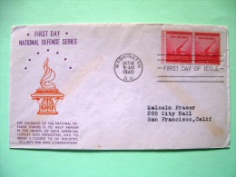 USA 1940 FDC Cover - National Defense Series - Cannon Army Navy - Briefe U. Dokumente