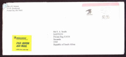 United States USA  On Cover To South Africa - 1995 - Ponca City World Post Label 19-B, Special Handling Stamp - Lettres & Documents