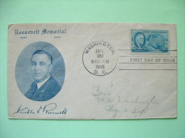 USA 1946 FDC Cover - Roosevelt, Globe And The Four Freedoms - Covers & Documents