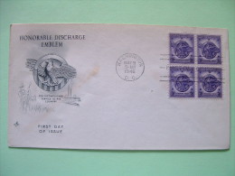 USA 1946 FDC Cover - Honorable Discharge Emblem - Eagle - Veterans Of WW II - Storia Postale