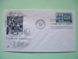 USA 1948 FDC Cover - Youth Month - Boy Girl - Briefe U. Dokumente