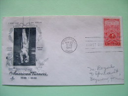 USA 1948 FDC Cover - American Turners Society - Sports - Disk Throwing - Discobole - Rings Weight Lifting Gymnastics - Briefe U. Dokumente