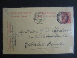 Carte Lettre : Roi Casqué 10 C Rouge 1920 - 1905-1934