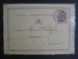 Carte Correspondance : 5 C Violet 1875 - Carte-Lettere