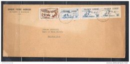 SAINT-PIERRE-ET-MIQUELON LETTRE AVEC TIMBRES SURCHARGES FRANCE LIBRE  RARE - Storia Postale