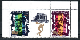 1114/ Slowenien Slovenia Slovenie 1996 MiNr. 151 - 152 ** MNH Pair - Olympics Games Atlanta - The Acropolis, Greece RARE - Summer 1996: Atlanta