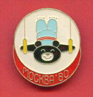F79 / SPORT - Gymnastics - Gymnastique - Gymnastik  Misha Bear - 1980 Summer XXII Olympics Games Moscow RUSSIA Badge Pin - Gymnastique