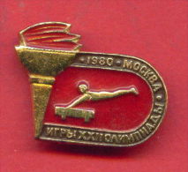 F80 / SPORT - Gymnastics - Gymnastique - Gymnastik  - 1980 Summer XXII Olympics Games Moscow Russia Russie Badge Pin - Gymnastique