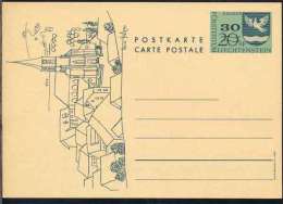 LIECHTENSTEIN - ESCHEN /  1973 ENTIER POSTAL ILLUSTRE SURCHARGE / 3 IMAGES (ref 4771) - Interi Postali