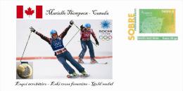 Spain 2014 - XXII Olimpics Winter Games Sochi 2014 Gold Medals Special Prepaid Cover - Marielle Thompson - Winter 2014: Sochi