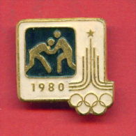 F106 / SPORT - Wrestling - Lutte - Ringen - 1980 Summer XXII Olympics Games Moscow - Russia Russie - Badge Pin - Worstelen