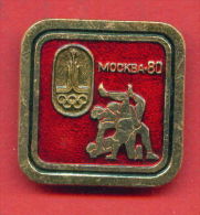 F120 / SPORT - Wrestling - Lutte - Ringen - 1980 Summer XXII Olympics Games Moscow - Russia Russie - Badge Pin - Lucha