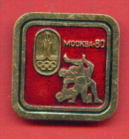 F120 / SPORT - Wrestling - Lutte - Ringen - 1980 Summer XXII Olympics Games Moscow - Russia Russie - Badge Pin - Lutte