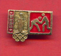 F137 / SPORT - Wrestling - Lutte - Ringen - 1980 Summer XXII Olympics Games Moscow - Russia Russie - Badge Pin - Lotta