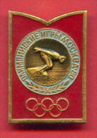 F178 / SPORT - Swimming - Natation - Schwimmsport  - 1980 Summer XXII Olympics Games Moscow - Russia - Badge Pin - Nuoto