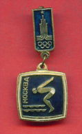 F173 / SPORT - Swimming - Natation - Schwimmsport  - 1980 Summer XXII Olympics Games Moscow - Russia - Badge Pin - Natation