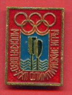 F196 / SPORT - Canoeing Canoë-kayak Kanusport Kayak Kajak  - 1980 Summer XXII Olympics Games Moscow - Russia - Badge Pin - Canoa