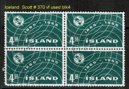 ICELAND    Scott  # 370  VF USED BLK. OF 4 - Usati