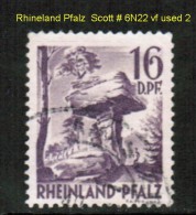 RHINELAND PFALZ    Scott  # 6N 22  VF  USED - Rhénanie-Palatinat