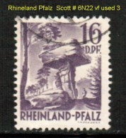 RHINELAND PFALZ    Scott  # 6N 22  VF  USED - Rheinland-Pfalz